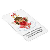 Juli Birthstone Angel Brünett Premium Magnet (Rechte Seite)