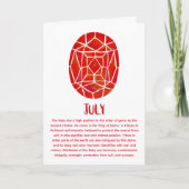 Juli Birthstone Ruby Birthday Watercolor Karte (Vorderseite)
