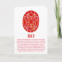 Juli Birthstone Ruby Birthday Watercolor