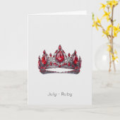 Juli Birthstone Ruby Crown Geburtstagkarte Karte (Gelbe Blume)