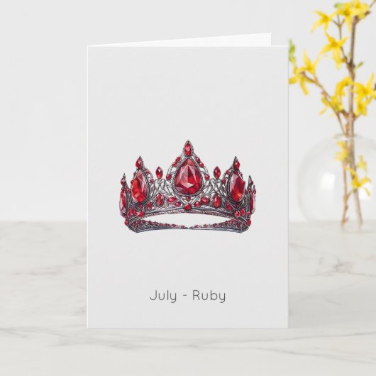 Juli Birthstone Ruby Crown Geburtstagkarte Karte (Gelbe Blume)