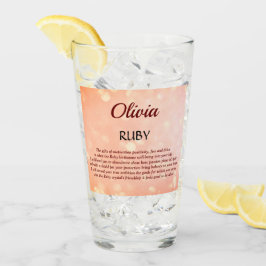 Juli Birthstone Ruby Design Glas