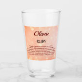 Juli Birthstone Ruby Design Glas (Vorderseite)