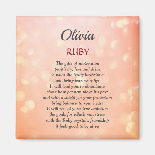 Juli Birthstone Ruby Design Magnet
