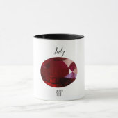 Juli Birthstone Ruby Gemstone Kunst Tasse (Zentrum)