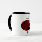 Juli Birthstone Ruby Gemstone Kunst Tasse (Vorderseite Links)