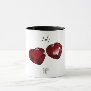 Juli Birthstone Ruby Gemstone Kunst Tasse