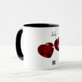 Juli Birthstone Ruby Gemstone Kunst Tasse (Vorderseite Links)