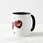 Juli Birthstone Ruby Gemstone Kunst Tasse (VorderseiteRechts)