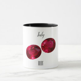 Juli Birthstone Ruby Gemstone Kunst Tasse