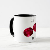 Juli Birthstone Ruby Gemstone Kunst Tasse (Vorderseite Links)