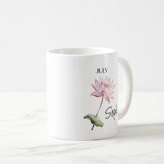 Juli Blume Personalisiert Kaffeetasse (VorderseiteRechts)