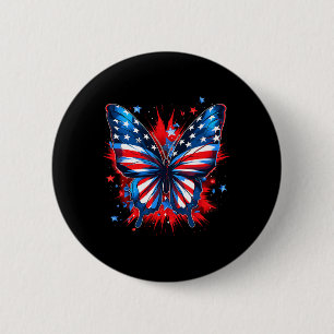 Juli Butterfly US-Flagge Niedliche amerikanische F Button