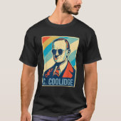 Juli Calvin Coolidge Präsident Retro Patrio T-Shirt (Vorderseite)
