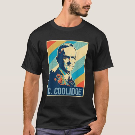Juli Calvin Coolidge Präsident Retro Patrio T-Shirt (Vorderseite)
