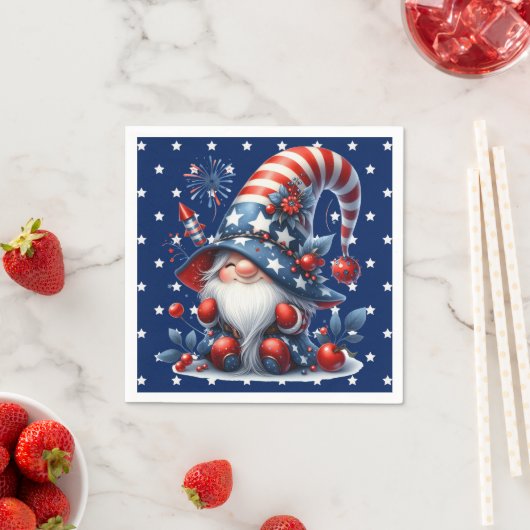 Juli Celebration Gnome Serviette (Beispiel)