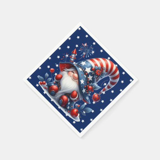 Juli Celebration Gnome Serviette (Ecke)