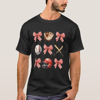 Juli Coquette Baseball Bows American Flag W T-Shirt