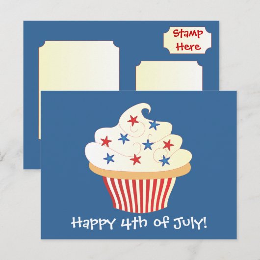 Juli Cupcake Postkarte (Vorne/Hinten)