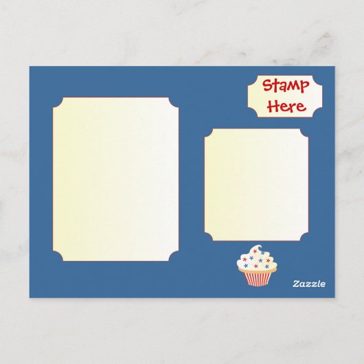 Juli Cupcake Postkarte (Rückseite)