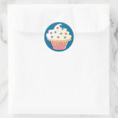 Juli Cupcake Runder Aufkleber (Tasche)