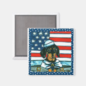 Juli Dackel Magnet (Vorderseite/Rückseite)