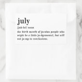 Juli Definition Geburtstag Rechteckiger Aufkleber (Tasche)