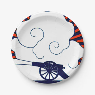 Juli die 4. Vintage Kanonenartillerie patriotisch Pappteller