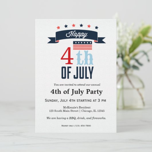 Juli Einladung (Stehend Vorderseite)