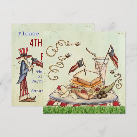 Juli Einladung Picnic (Vorne/Hinten)