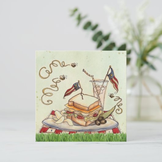 Juli Einladung Picnic (Stehend Vorderseite)