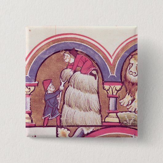 Juli: Ernten des Heus Button (Vorderseite)
