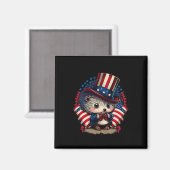 Juli Fahne des Patriotischen Igels Magnet (Vorderseite/Rückseite)