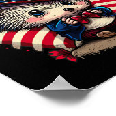 Juli Fahne des Patriotischen Igels Poster (Ecke)