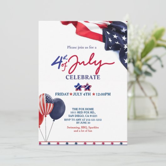 Juli - Feier Einladung (Stehend Vorderseite)