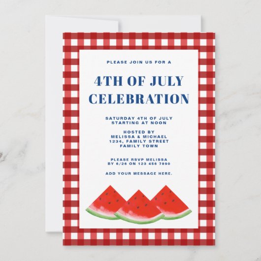 Juli - Feier Einladung (Vorderseite)