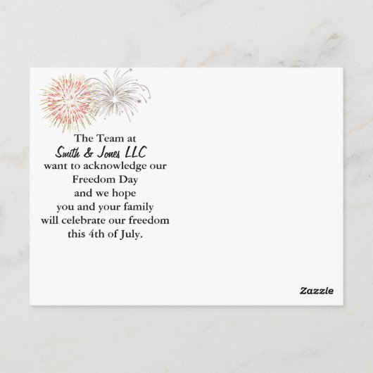 Juli - Feier Postkarte (Rückseite)