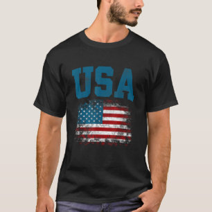 Juli Feier Vintag American Flag Retr T-Shirt