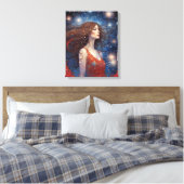 Juli Feuerwerk Frau in Rotem Kleid 4. Leinwanddruck (Insitu (Schlafzimmer))