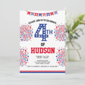 Juli, Firecracker Einladung (Stehend Vorderseite)