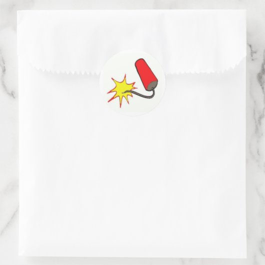 Juli Firecracker Runder Aufkleber (Tasche)