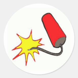 Juli Firecracker Runder Aufkleber