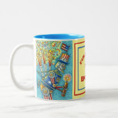 JULI FIREWORKS ROBOT, FIRECRACKER STEAMPUNK ZWEIFARBIGE TASSE (Links)