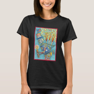 JULI FIREWORKS ROBOT, STEAMPUNK T - SHIRT Blk