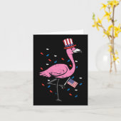 Juli Flamingo Us Flag Bird Patriotic Women Girls K Karte (Gelbe Blume)