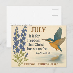 Juli Freiheit Inspirierender Kolibri  Postkarte