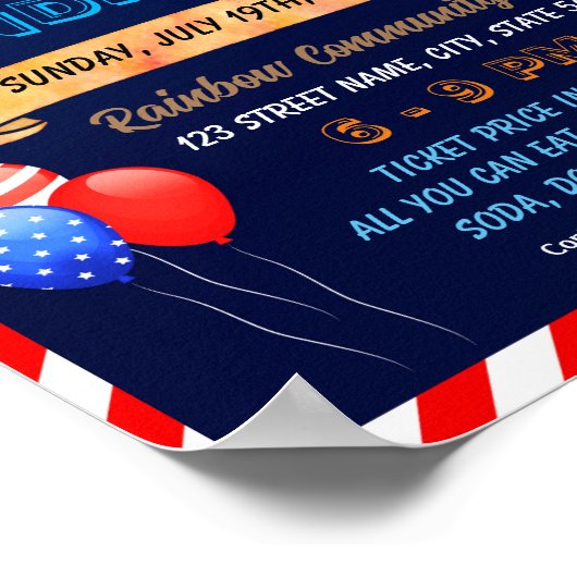 Juli Fundraiser Schule Template Poster (Ecke)