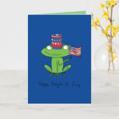 Juli Funny American Frog Karte (Gelbe Blume)