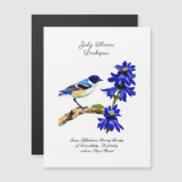 Juli Geburtmonat Blume Bluebird und Larkspur