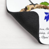 Juli Geburtmonat Blume Bluebird und Larkspur Mousepad (Ecke)